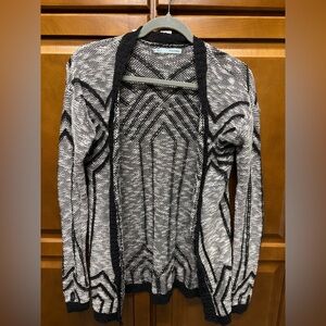 Maurices Black and White Geometric Cardigan